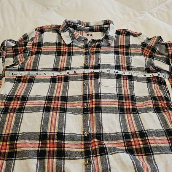 SO womens sz small long sleeve plaid button-up  100% cotton shirt - Picture 3 of 8